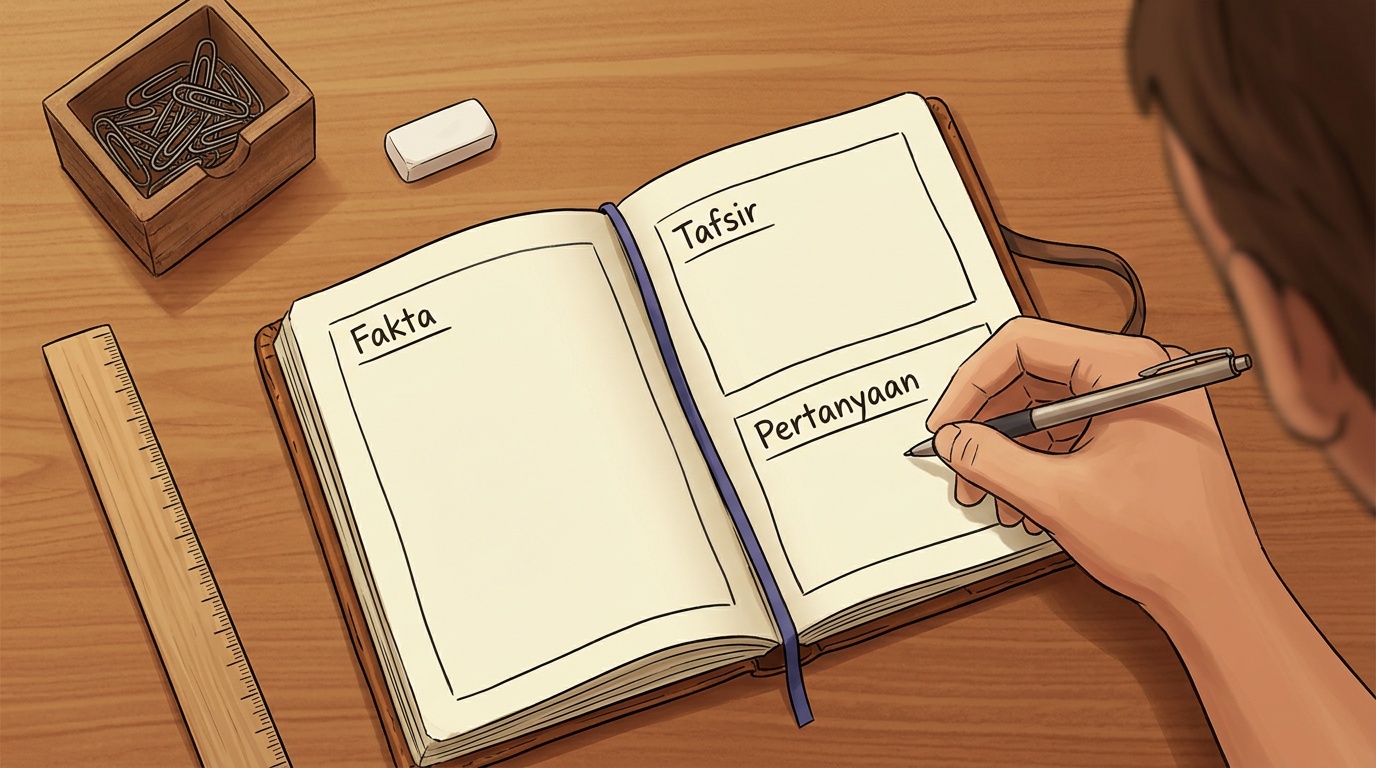 Ilustrasi pentingnya mencatat pengamatan pasar dalam jurnal pribadi