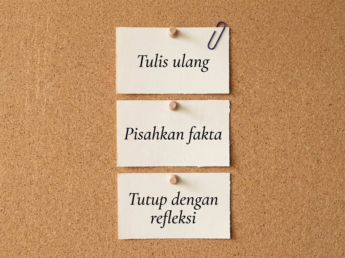 Papan tulis dan catatan misi editorial Jurnal IDX Indonesia